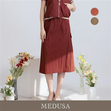 現貨【MEDUSA 曼度莎】機能休閒感工裝風鬆緊休閒裙 - 2色（M-XL）｜女休閒裙 工裝風格 鬆緊腰 中長裙