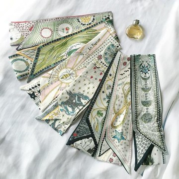 微瑕春夏斜紋綢綁包絲巾女百搭腰帶發帶飄帶純真絲包包手柄綁帶