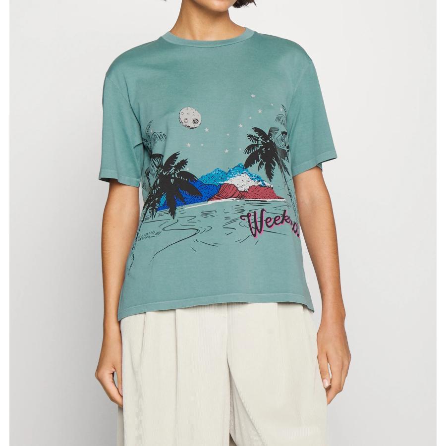 【セール40%OFF】 MAX MARA  WEEKEND  レディース コットン ジャージー 半袖Tシャツ  `ジェイドグリーン`  PALMI-T-SHIRT セール40%OFF】 MAX MARA WEEKEND レディース コットン