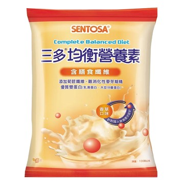 SENTOSA 三多 均衡營養素 含膳食纖維 添加菊苣纖維 難消化性麥芽糊精 優質雙蛋白(乳清蛋白 大豆分離蛋白) 香草口味  1.008kg  1包