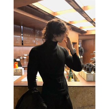 cleanfit黑色高領毛衣男款冬季顯肌肉保暖內搭長袖打底針織衫線衣