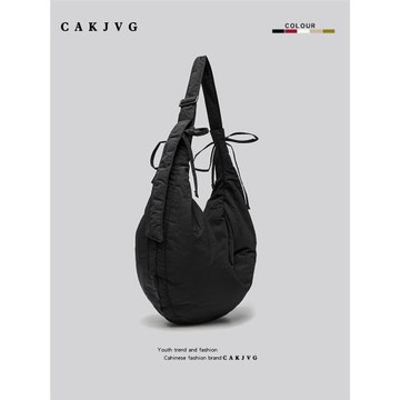 CAKJVG韓系小眾設計包包2024新款休閑百搭尼龍布餃子包單肩斜挎包