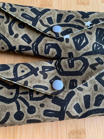 文青風環保筷袋 ~馬雅文明 斑駁灰綠 收納包.環保筷袋.手作餐具袋