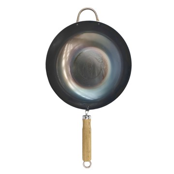 京都活具 免開鍋快炒鐵鍋 木柄平底深鍋 30cm  1個