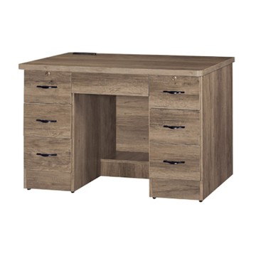 文創集 海韻4尺七抽書桌(桌面USB充電插座設置)-120x60x80cm免組