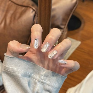 💗Yuki Nail💗銀河星空新款電鍍波點貓眼美甲高階簡約溫柔顯白輕奢穿戴甲可拆卸