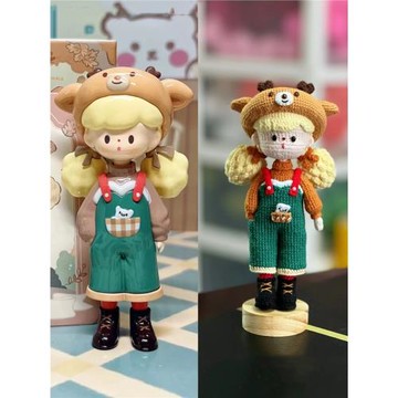 新款爆米花妹妹第三代玩偶娃娃材料包手工編織禮物毛線diy女孩