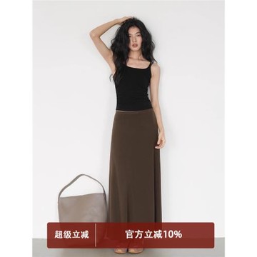 EIGHTHMONTH 氣質垂感半身裙女2025年春季新款高級感寬松顯瘦裙子