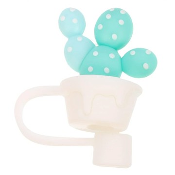 防塵吸管套 仙人掌 Set 10個 矽膠材質 防蟲防飛沫  1組