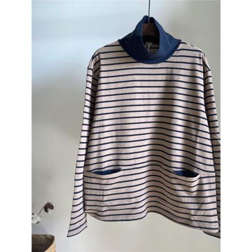 雪藍杉高領休閑寬松套頭打底衫