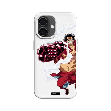 iPhone 16 SolidX 白 - 航海王 One Piece - 復刻系列-魯夫四檔彈跳人