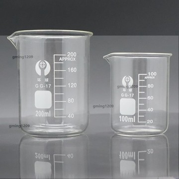 優惠價量杯刻度杯玻璃量杯帶刻度耐高溫可加熱實驗室透明玻璃燒杯2550100ml毫升gming1209