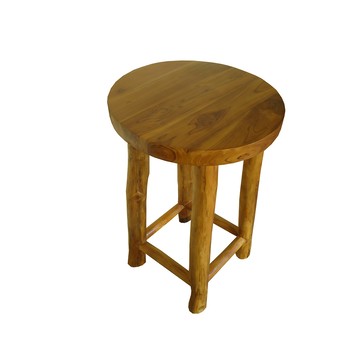 吉迪市柚木家具 【吉迪市100%全柚木家具】柚木圓形吧台桌 花台 邊几 高腳椅 置物 展示台 HYSS145A