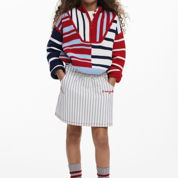 Desigual 條紋前開式針織衣