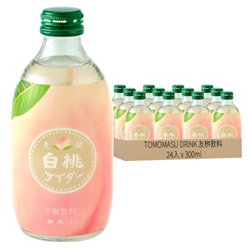 TOMOMASU DRINK 友桝飲料 豐潤白桃風味蘇打 Set  300ml x 24入