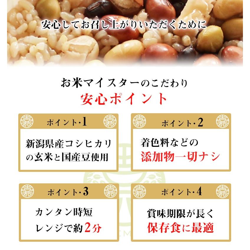 玄米 パックご飯 レンチン インスタント 米 ごはん コシヒカリ 新潟 送料無料 豆 国産 健康 常温 長期保存 備蓄 常備 災害食 まとめてお得 食品 食べ物