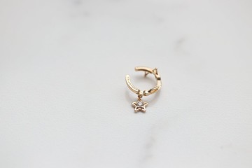 14K Star Irregular Cuff Earring 星星耳夾耳環
