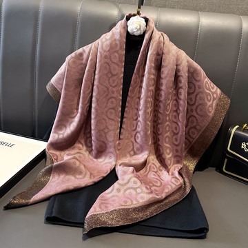 高檔100cm方巾幾何絲巾復古簡約女大披肩印花包頭圍巾媽媽巾批發 鑫弘-素時衣櫥