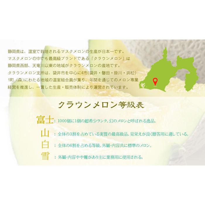 お歳暮 メロン クラウンメロン 山等級 1.2kg×２玉 静岡県産 めろん ギフト お取り寄せグルメ ギフト お取り寄せ