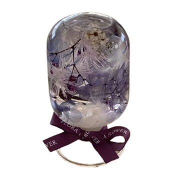 植物標本水晶球浮游花夜燈組 - 籐夢紫 16.4Hcm