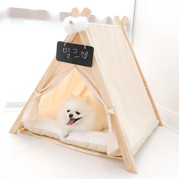 ECOPET with 寵物原木帳篷屋  1組  米色  60 x 55 x 63cm