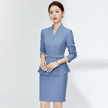 職業套裝女神范春裝時尚售樓部酒店前臺接待美容院珠寶店工作服女