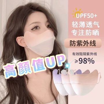 🔥【現貨免運】冰絲防曬口罩 防曬口罩 涼感口罩 防紫外線口罩 冰絲防曬面罩 防晒薄款面罩 遮陽口罩 透氣口罩
