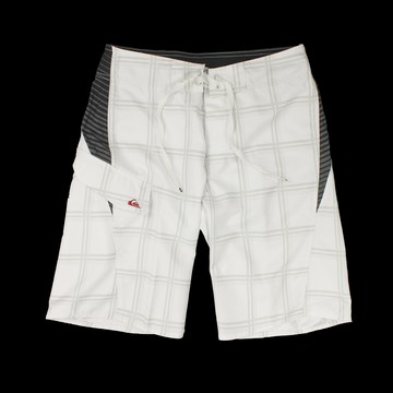 美國百分百【全新真品】Quiksilver 海灘褲 泳褲 衝浪 沙灘褲 短褲 白 格紋 大尺 男 28 30 40 A777