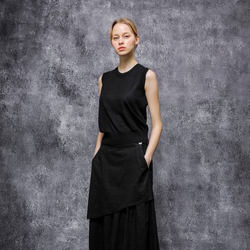 都會針織亞麻無袖背心