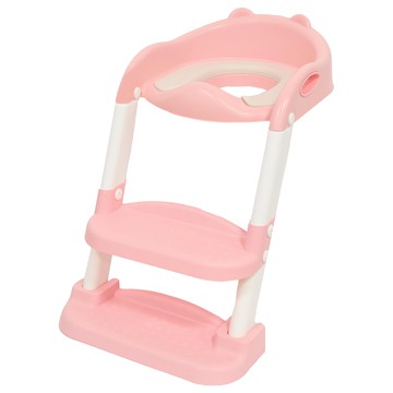 PUKU 藍色企鵝 StepUp摺疊輔助便器  夢幻霧粉色/前凸設計/底部防滑設計  可調整高度/踏腳板角度高度調整  霧粉色  1個