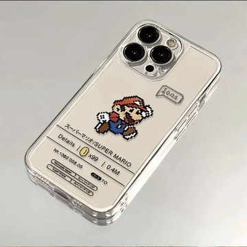 跑酷馬里奧手機殼新款適用iPhone蘋果16promax軟XS/XR透明15Plus