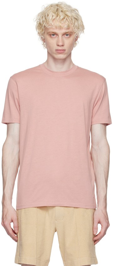 TOM FORD 粉色刺绣 T 恤