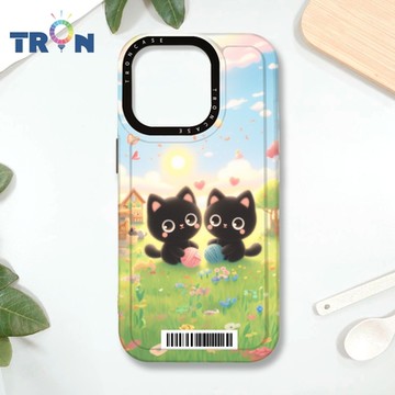TRON IPHONE 16 PRO 貓咪與毛線球系列 防摔 MAGSAFE 磁吸 太空載具殼 透黑 手機殼