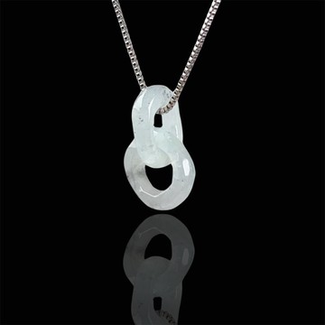 【永恆同心】冰種翡翠環環相扣項鍊 | 天然緬甸玉A貨翡翠 | 送禮