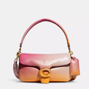 【COACH】漸層枕頭斜背/手提兩用包-漸層粉