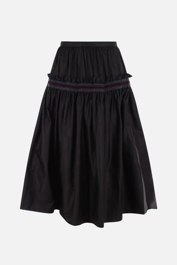 MOLLY GODDARD poplin wide skirt with shirring detail Woman