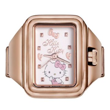 HELLO KITTY 凱蒂貓 可愛俏皮戒指錶 玫瑰金 LK713LRWI-B_20mm
