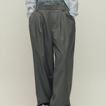 FREAK'S STORE 天鵝絨雙腰休閒西裝褲 / 寬鬆版型仿羊毛西裝長褲