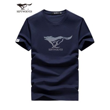 七匹狼短袖冰絲t恤夏季新款男士休閑商務男款上衣中年品牌男裝潮