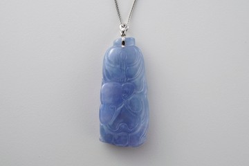 JHK天然翡翠潤透艷紫羅蘭項鍊