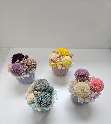 繽紛色系可愛小桌花 擴香花花禮 索拉花 療鬱小物