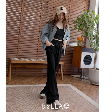 預購【秋冬新品】BeLLA  微喇叭修身長褲 黑色