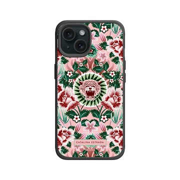 iPhone 15 SolidX 黑 - Catalina Estrada - Pink Tiger and Flowers