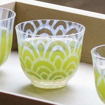 日本 廣田硝子 大正浪漫冷茶杯 140ml(波)