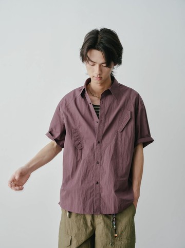 就醬紫 分割解構設計短袖襯衫