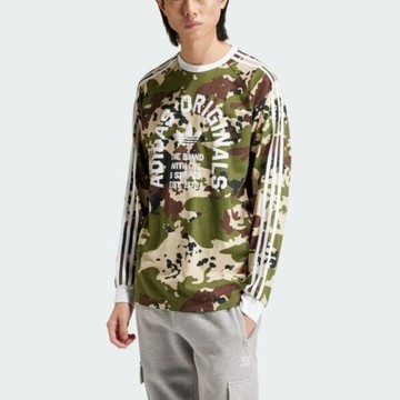 ADIDAS 大學T CAMO LS CALI HF 綠色迷彩 三線 長袖 男 IS2921