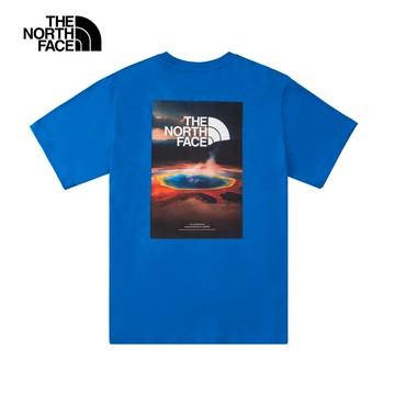 The North Face北面男女款藍色純棉大尺寸印花短袖T恤｜8DEWT4S