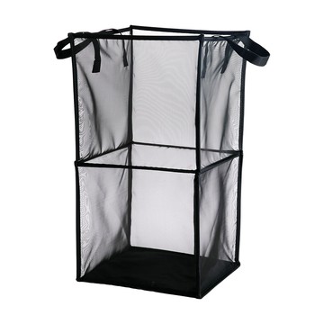 網格折疊洗衣籃 大容量收納 透氣網口設計  黑色  66 x 33 x 33cm