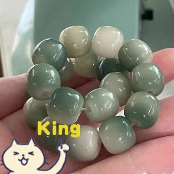 【臺灣出貨】漸變綠陰皮飄花菩提根手串手持 細心盤撫保養逐步掛瓷包漿 男女皆可配戴把玩收藏 天然陰皮原料高拋圓潤