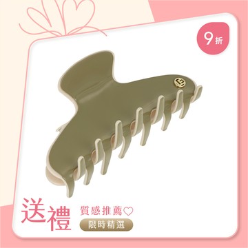 L. ERICKSON 滾邊雙色抓夾〈綠 / 奶油白〉